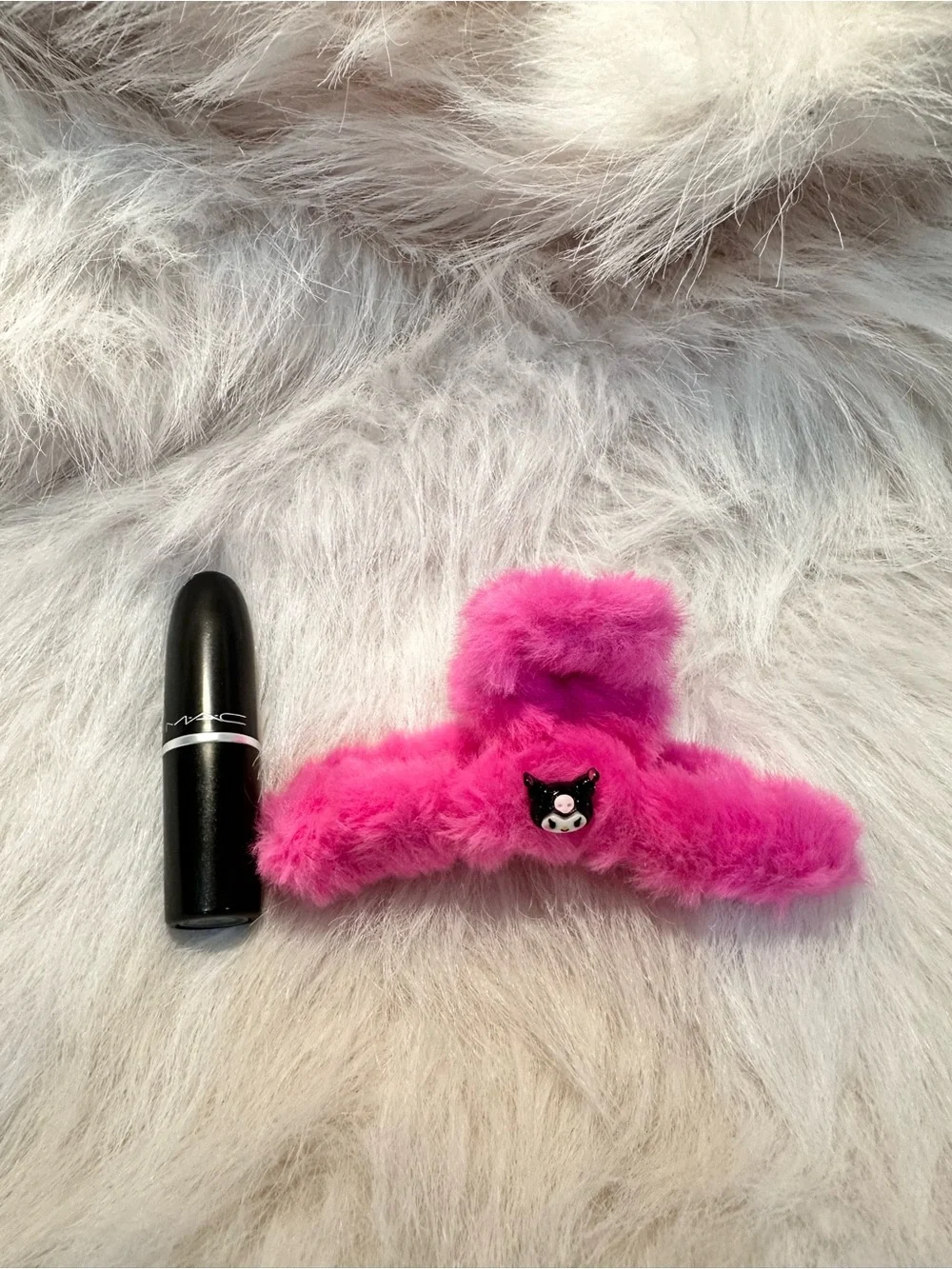 Set of 5‎ Fuzzy Cartoon Hair Clips - Pink, Lilac, Peach, Beige, Blue